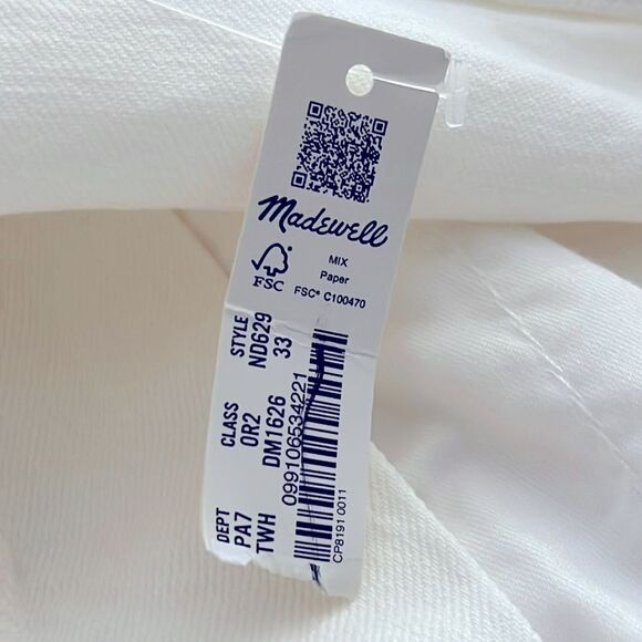 *Flaw Spot* Madewell NWT Curvy Perfect Vintage Jeans Size 33 High Rise White - Picture 9 of 16